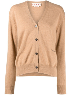 

Logo-embroidered knitted cardigan, Marni Logo-embroidered knitted cardigan