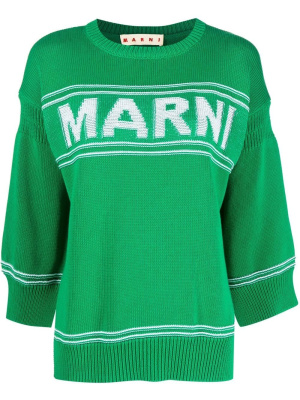 

Logo intarsia-knit jumper, Marni Logo intarsia-knit jumper