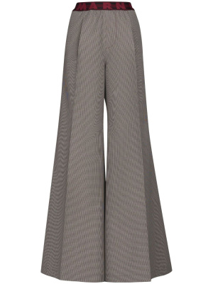 

Logo-waistband houndstooth flared trousers, Marni Logo-waistband houndstooth flared trousers
