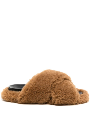 

Shearling leather slides, Marni Shearling leather slides