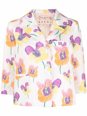 

Floral-print buttoned jacket, Marni Floral-print buttoned jacket