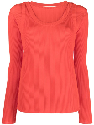

Layered-effect ribbed-knit jumper, Marni Layered-effect ribbed-knit jumper