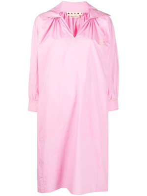 

Logo-embroidered long-sleeve dress, Marni Logo-embroidered long-sleeve dress