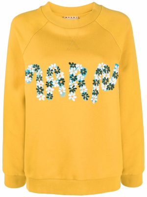 

Logo-print long-sleeve sweatshirt, Marni Logo-print long-sleeve sweatshirt