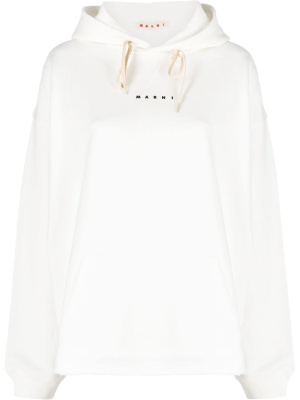 

Logo-print drawstring hoodie, Marni Logo-print drawstring hoodie