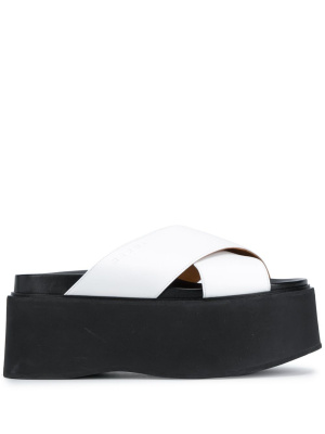 

Platform cross-strap leather sandals, Marni Platform cross-strap leather sandals