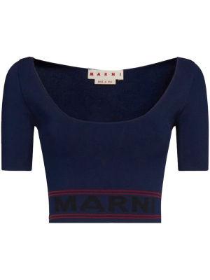 

Embroidered-logo cropped pullover, Marni Embroidered-logo cropped pullover