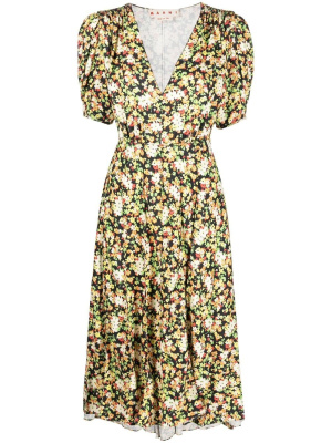 

Floral-print midi dress, Marni Floral-print midi dress