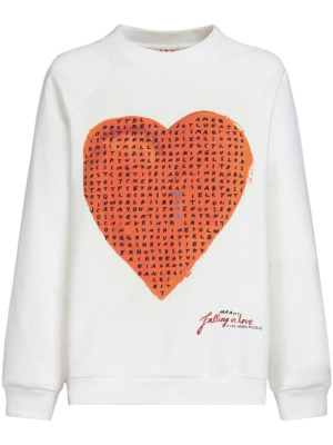 

Heart-print cotton sweatshirt, Marni Heart-print cotton sweatshirt