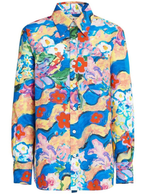 

Floral-print button-up shirt, Marni Floral-print button-up shirt