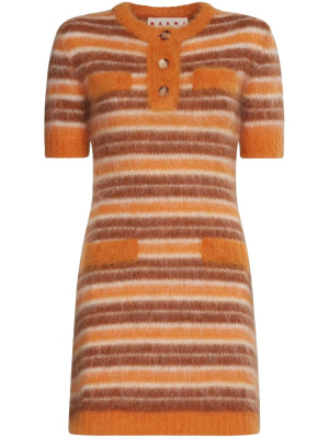 

Striped mohair-blend minidress, Marni Striped mohair-blend minidress