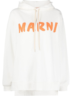

Logo-print cotton hoodie, Marni Logo-print cotton hoodie
