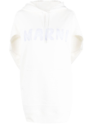 

Logo-print short-sleeve hoodie, Marni Logo-print short-sleeve hoodie