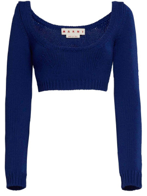 

Intarsia knit cropped jumper, Marni Intarsia knit cropped jumper