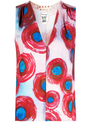 

Abstract-print sleeveless shirt, Marni Abstract-print sleeveless shirt
