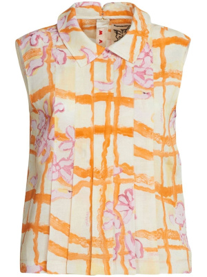

Checked floral-print top, Marni Checked floral-print top