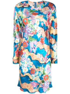 

Abstract-print satin dress, Marni Abstract-print satin dress