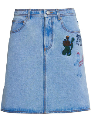 

Embroidered-detail denim skirt, Marni Embroidered-detail denim skirt