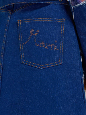 

Ripped-detail denim skirt, Marni Ripped-detail denim skirt