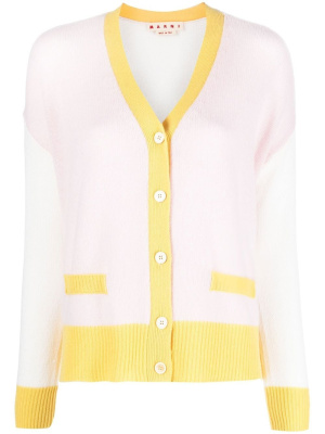 

Contrasting-trim knit cardigan, Marni Contrasting-trim knit cardigan