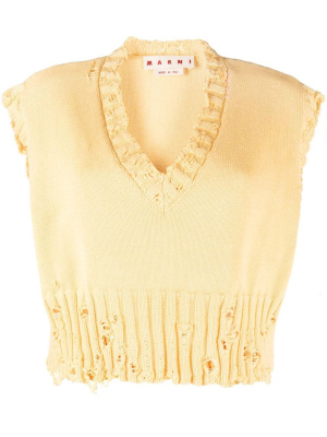 

Distressed-effect knitted vest, Marni Distressed-effect knitted vest