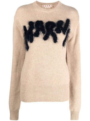 

Logo-intarsia knit jumper, Marni Logo-intarsia knit jumper