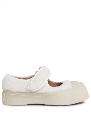 

Shearling touch-strap Mary Jane sneakers, Marni Shearling touch-strap Mary Jane sneakers
