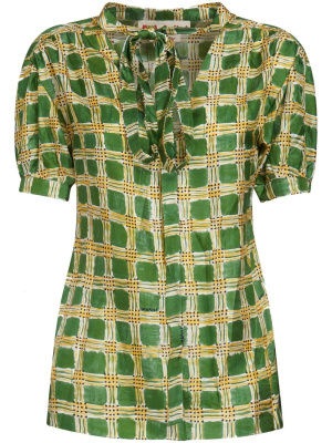 

Check-print silk blouse, Marni Check-print silk blouse