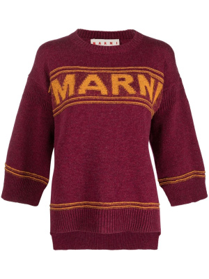

Intarsia-logo virgin-wool sweater, Marni Intarsia-logo virgin-wool sweater