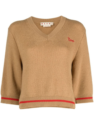 

Logo-embroidered wool jumper, Marni Logo-embroidered wool jumper