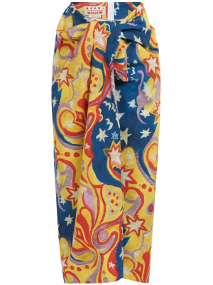 

Abstract-print cotton mid-length skirt, Marni Abstract-print cotton mid-length skirt
