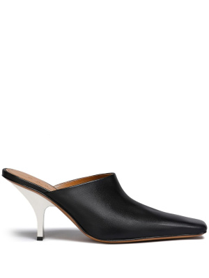 

Squared-toe heeled leather mules, Marni Squared-toe heeled leather mules