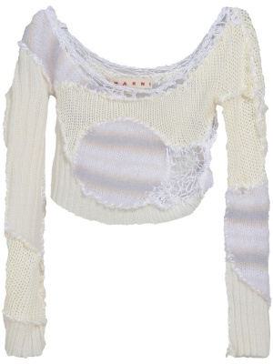 

Cropped distressed sweater, Marni Cropped distressed sweater