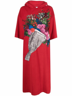 

Floral-print hoodie dress, Kenzo Floral-print hoodie dress