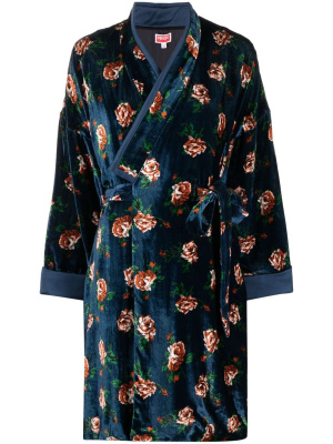 

Mantel rose-print velvet coat, Kenzo Mantel rose-print velvet coat