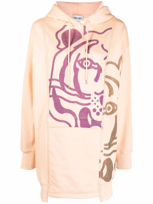 

Tiger-print hoodie dress, Kenzo Tiger-print hoodie dress