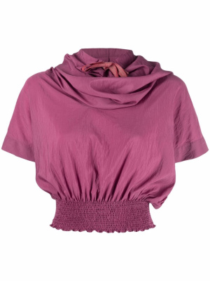 

Gathered drawstring-neck top, Kenzo Gathered drawstring-neck top