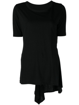 

Draped-detail cotton T-shirt, Yohji Yamamoto Draped-detail cotton T-shirt
