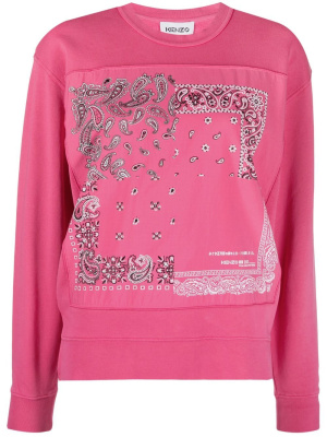 

Long-sleeved bandana-panel sweatshirt, Kenzo Long-sleeved bandana-panel sweatshirt