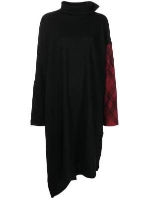 

Roll-neck check sleeve top, Yohji Yamamoto Roll-neck check sleeve top