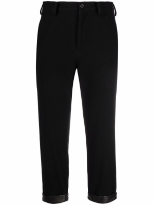 

Cropped leather-cuff trousers, Yohji Yamamoto Cropped leather-cuff trousers