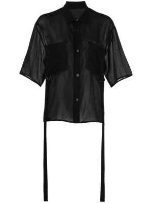 

Graphic-print semi-sheer shirt, Yohji Yamamoto Graphic-print semi-sheer shirt