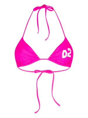 

Number-print triangle bikini top, Dsquared2 Number-print triangle bikini top