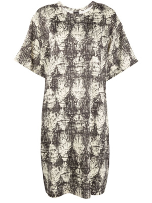 

Scribble-print T-shirt dress, ASPESI Scribble-print T-shirt dress