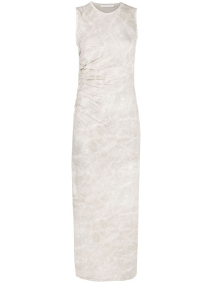

Printed ruched jersey dress, Helmut Lang Printed ruched jersey dress