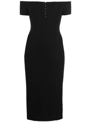 

Teardrop-neckline midi dress, Helmut Lang Teardrop-neckline midi dress