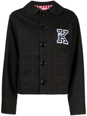 

Logo-patch buttoned cotton jacket, Kenzo Logo-patch buttoned cotton jacket
