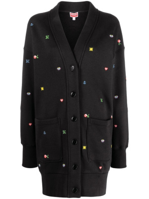 

Graphic-embroidered jersey cardigan, Kenzo Graphic-embroidered jersey cardigan