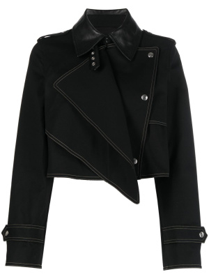 

Contrast-stitching cropped jacket, Helmut Lang Contrast-stitching cropped jacket