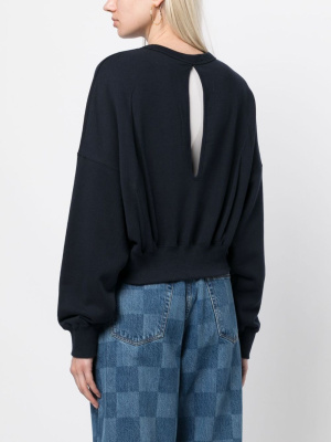 

Slogan-print cut-out detailing sweatshirt, Undercover Slogan-print cut-out detailing sweatshirt